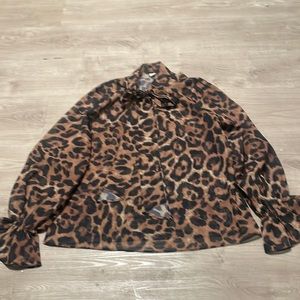 Sheer leopard blouse